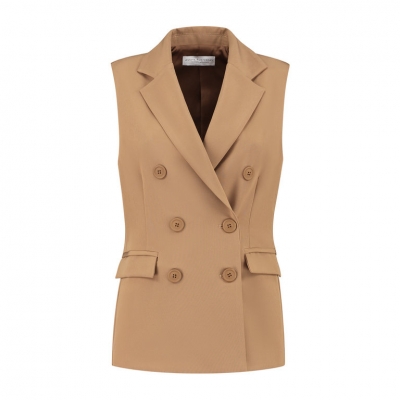 AMAYA Amsterdam Amaria Gilet - Camel AMAYA Amsterdam Amaria Gilet - Camel